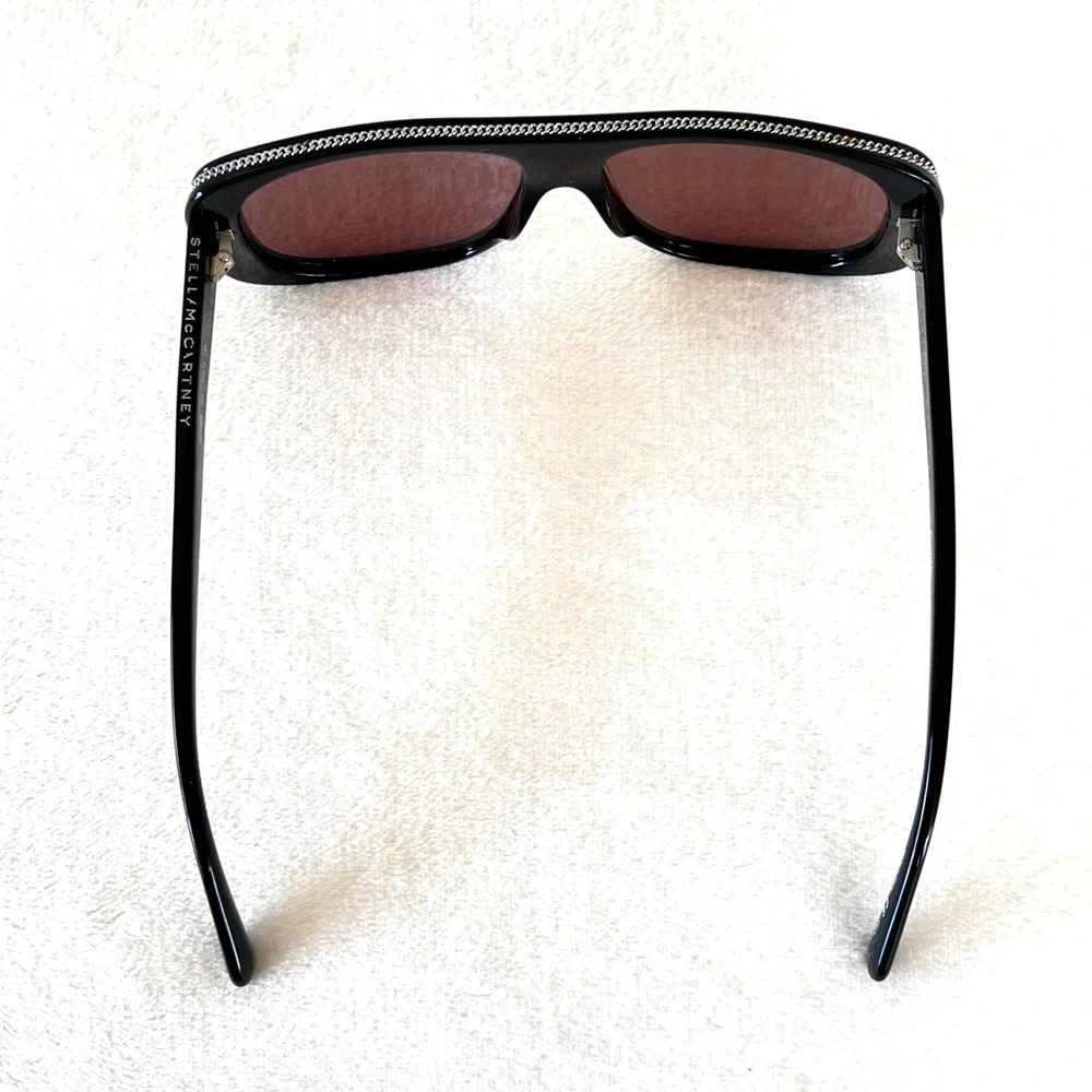Stella McCartney Silver Chain Trimmed Mirrored Sunglasses